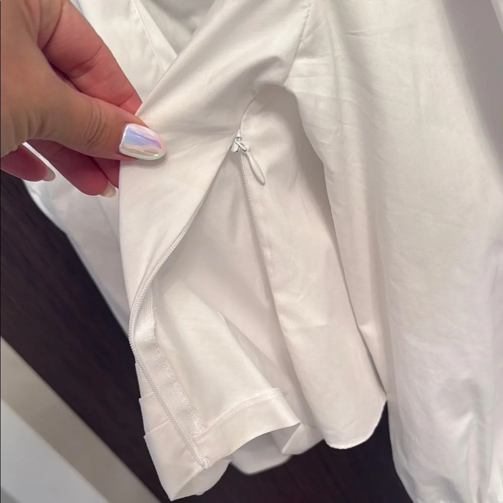 Zara White Long Sleeve Blouse NEW M